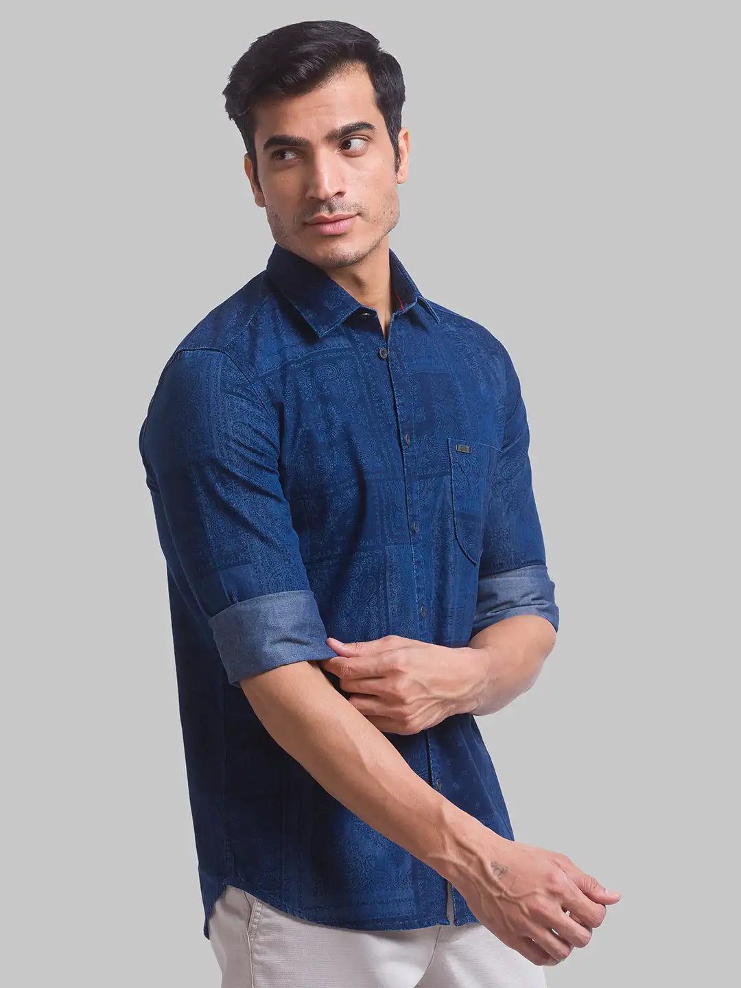 Men Slim Fit Dark Brown Shirt