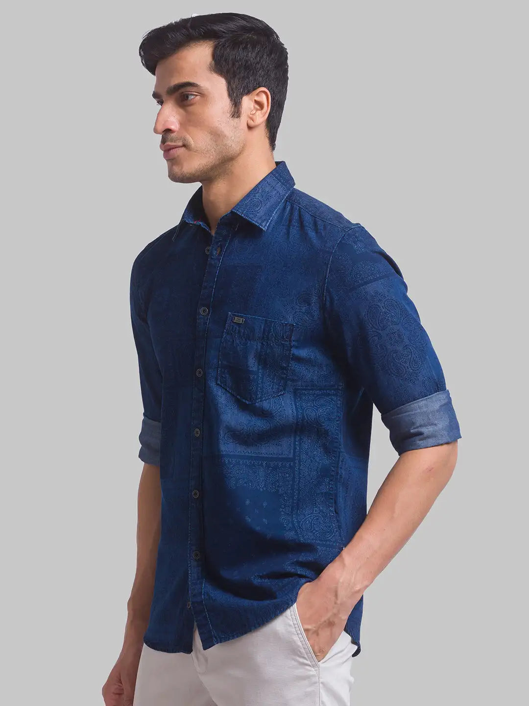 Men Slim Fit Dark Brown Shirt