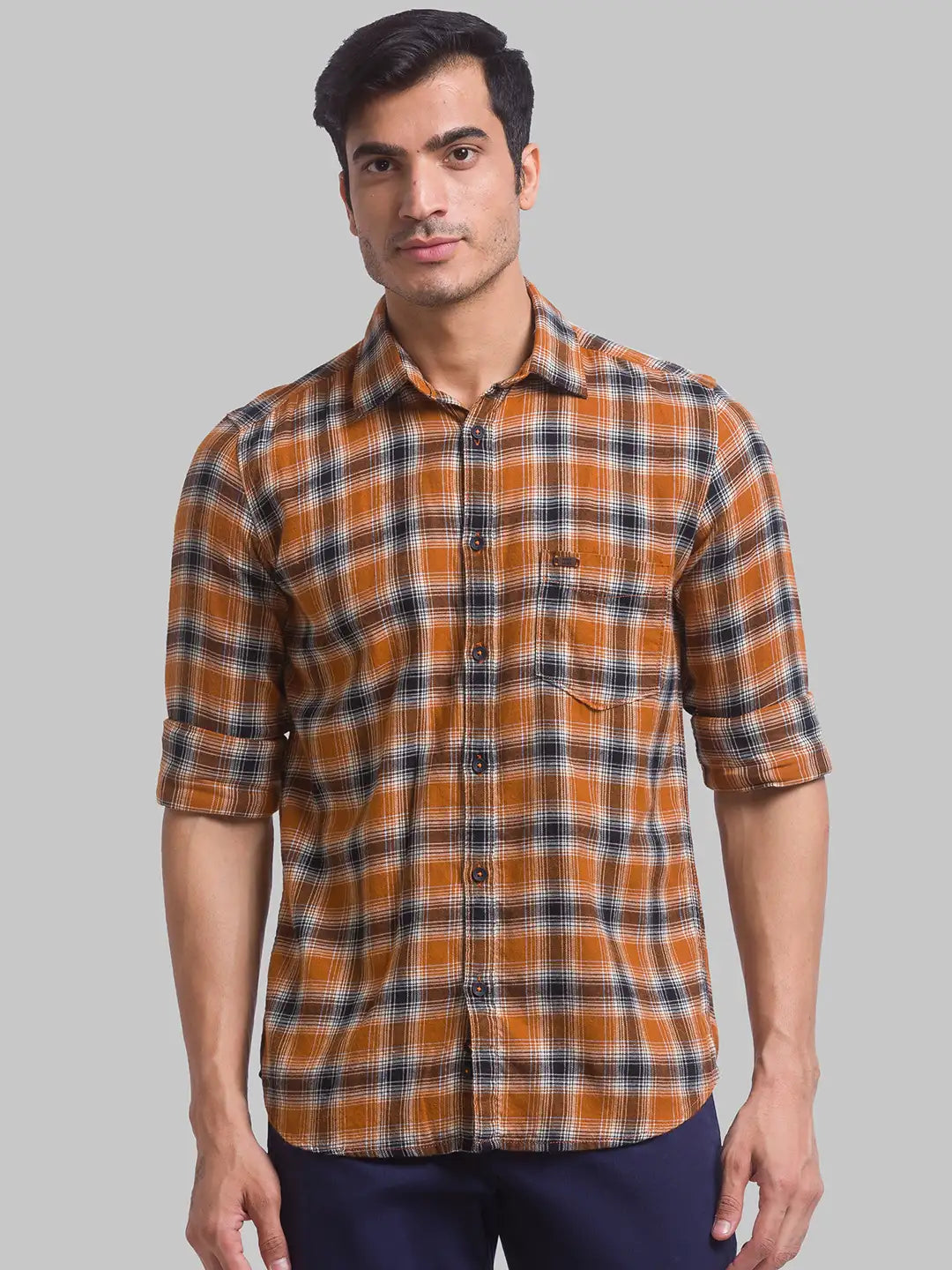 Men Slim Fit Medium Blue Shirt