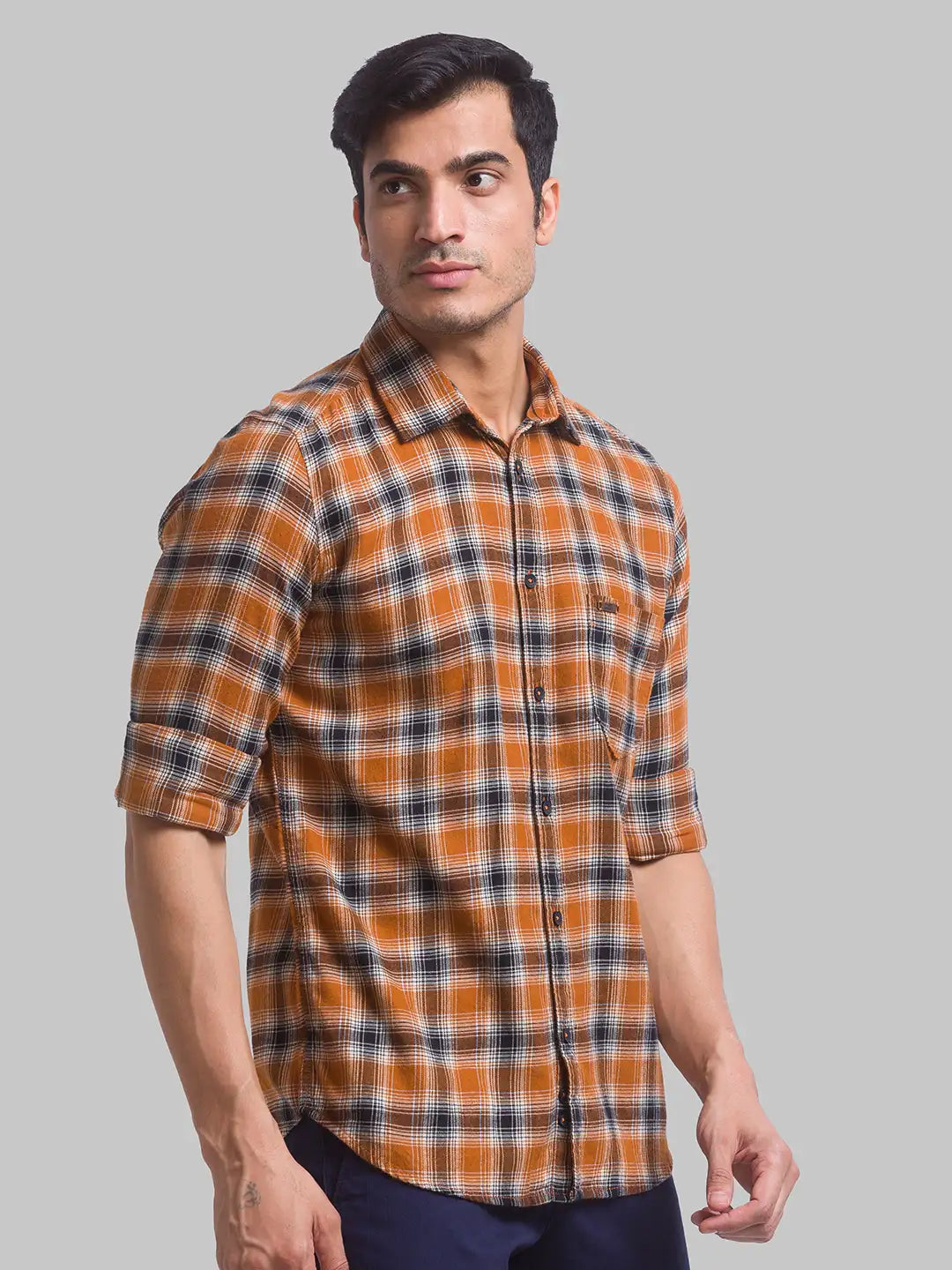 Men Slim Fit Medium Blue Shirt