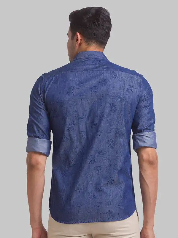 Men Slim Fit Blue Shirt