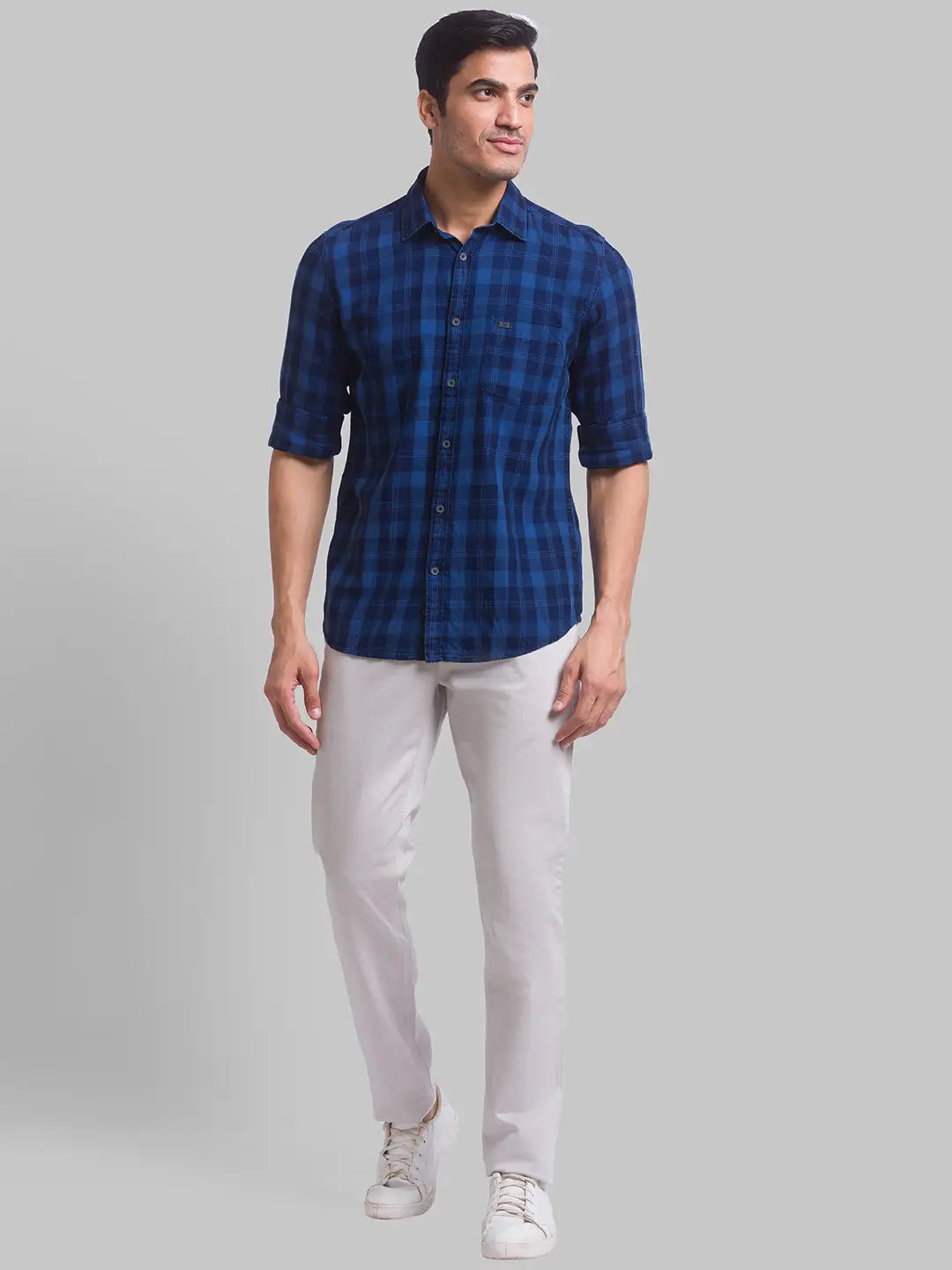 Men Slim Fit Blue Shirt