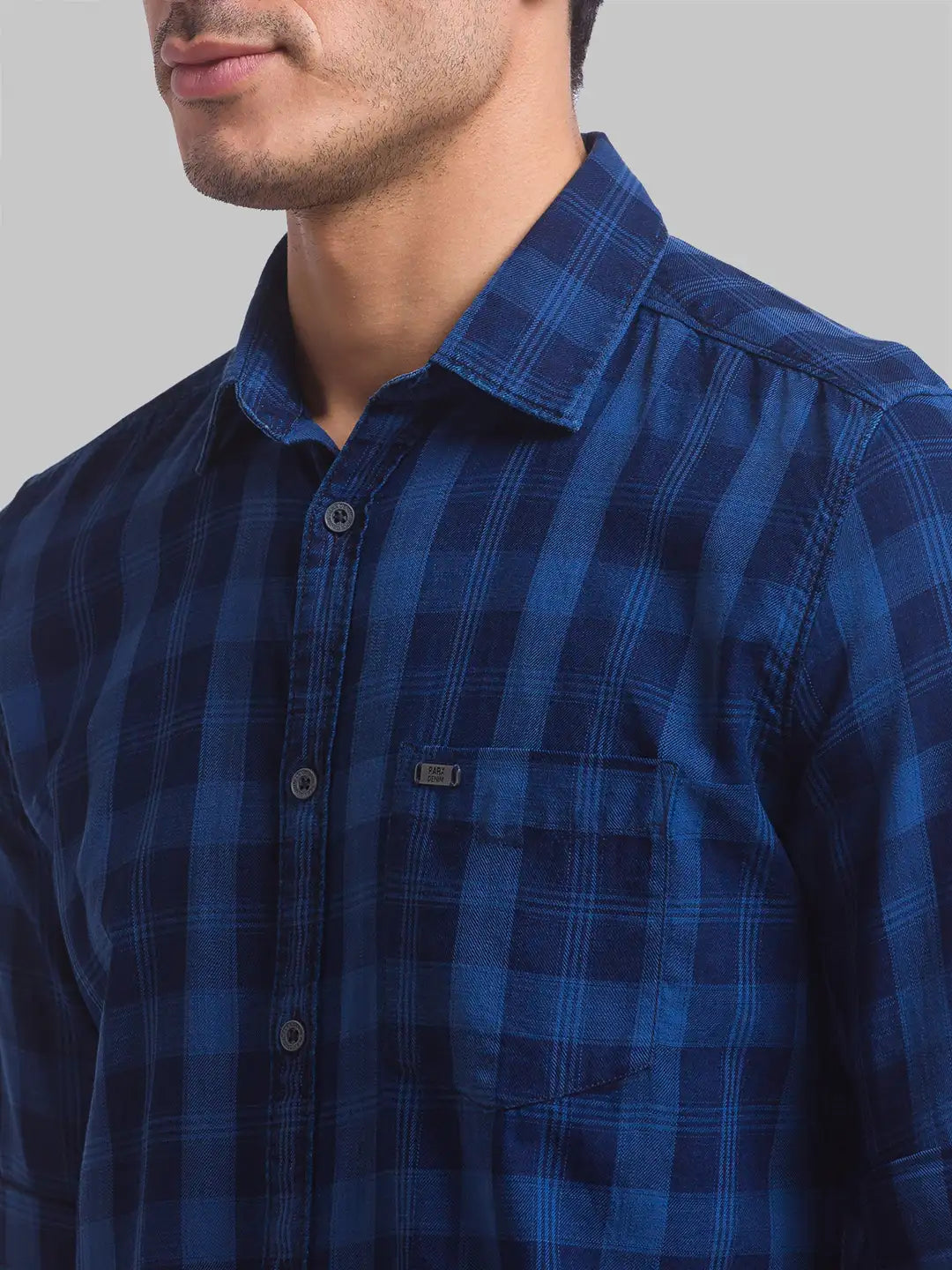 Men Slim Fit Blue Shirt