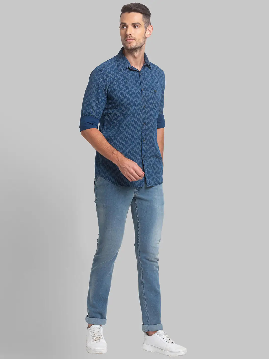 Men Slim Fit White Shirt