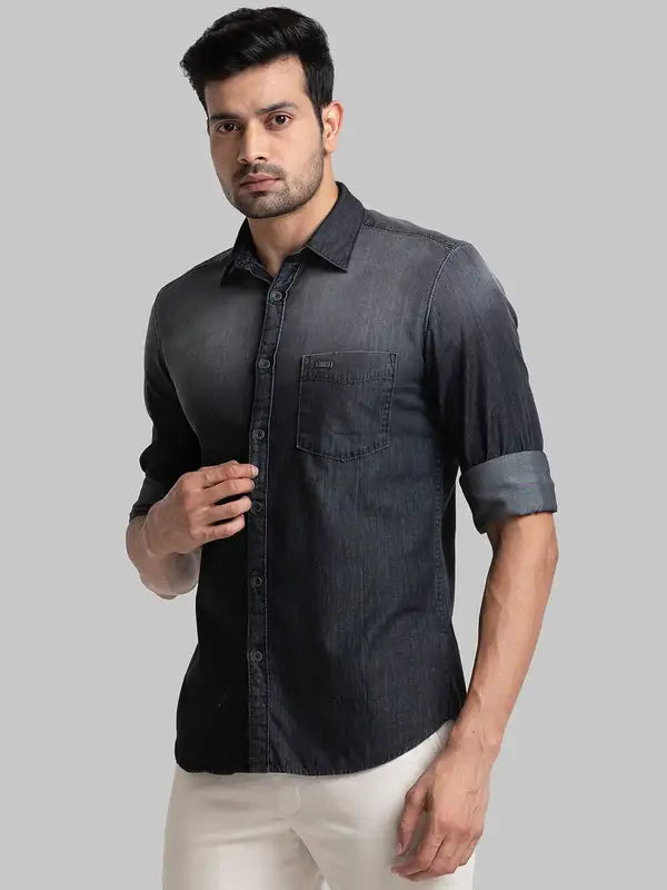 Men Slim Fit Blue Shirt