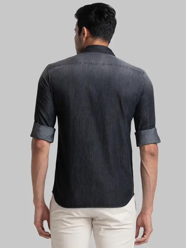 Men Slim Fit Blue Shirt