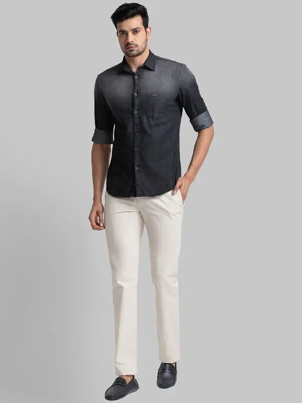 Men Slim Fit Blue Shirt