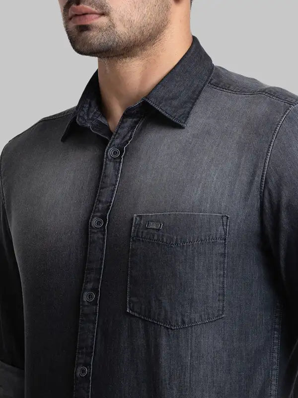 Men Slim Fit Blue Shirt