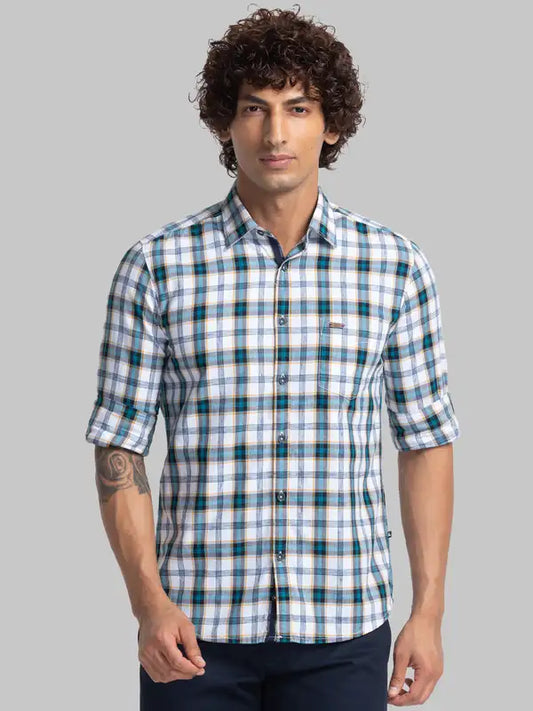Men Slim Fit Blue Shirt