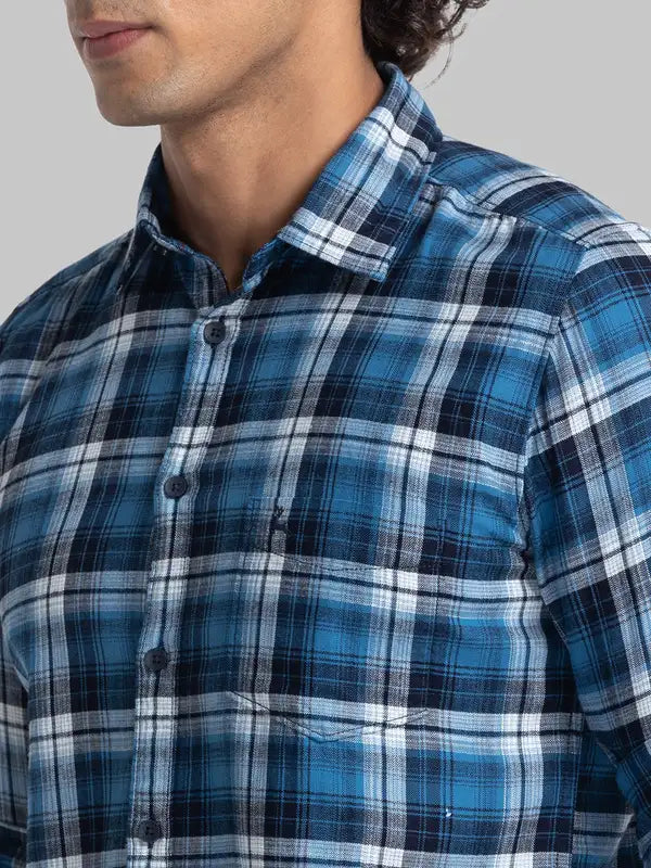 Men Slim Fit Blue Shirt