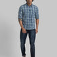 Men Slim Fit Blue Shirt