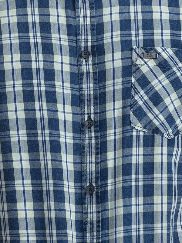 Men Slim Fit Blue Shirt