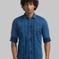 Parx Men Red Printed Slim Fit Cotton Full Sleeve Cut Away Collar Shirt