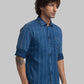 Parx Men Red Printed Slim Fit Cotton Full Sleeve Cut Away Collar Shirt