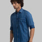 Parx Men Red Printed Slim Fit Cotton Full Sleeve Cut Away Collar Shirt