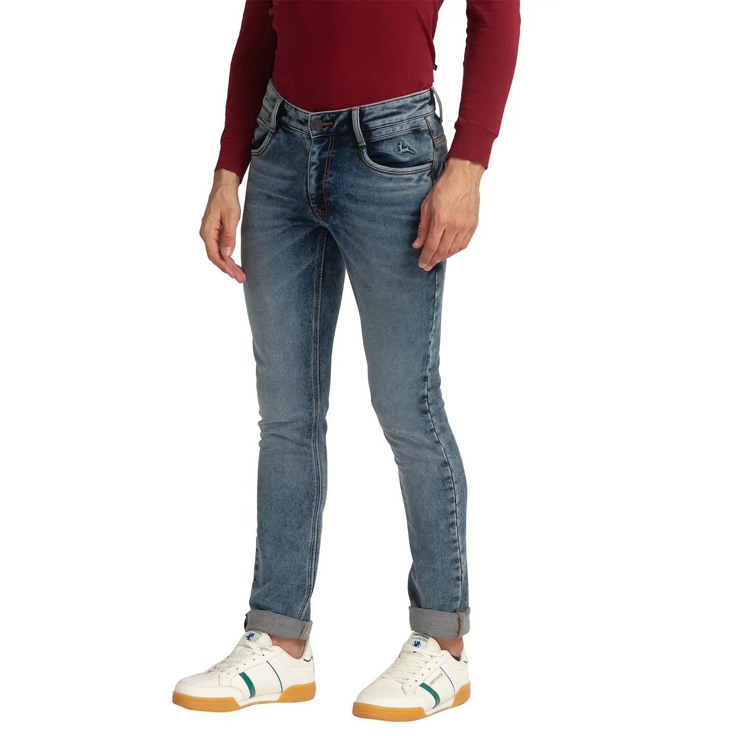 Men Skinny Fit Dark Blue Jeans