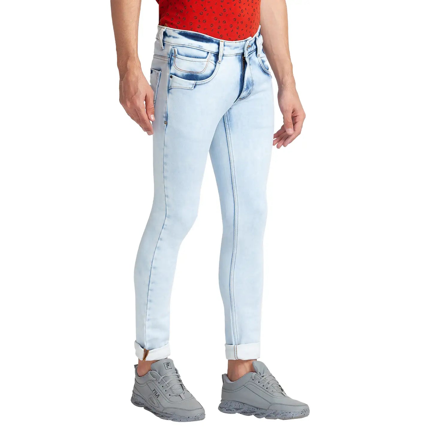 Men Skinny Fit Dark Blue Jeans