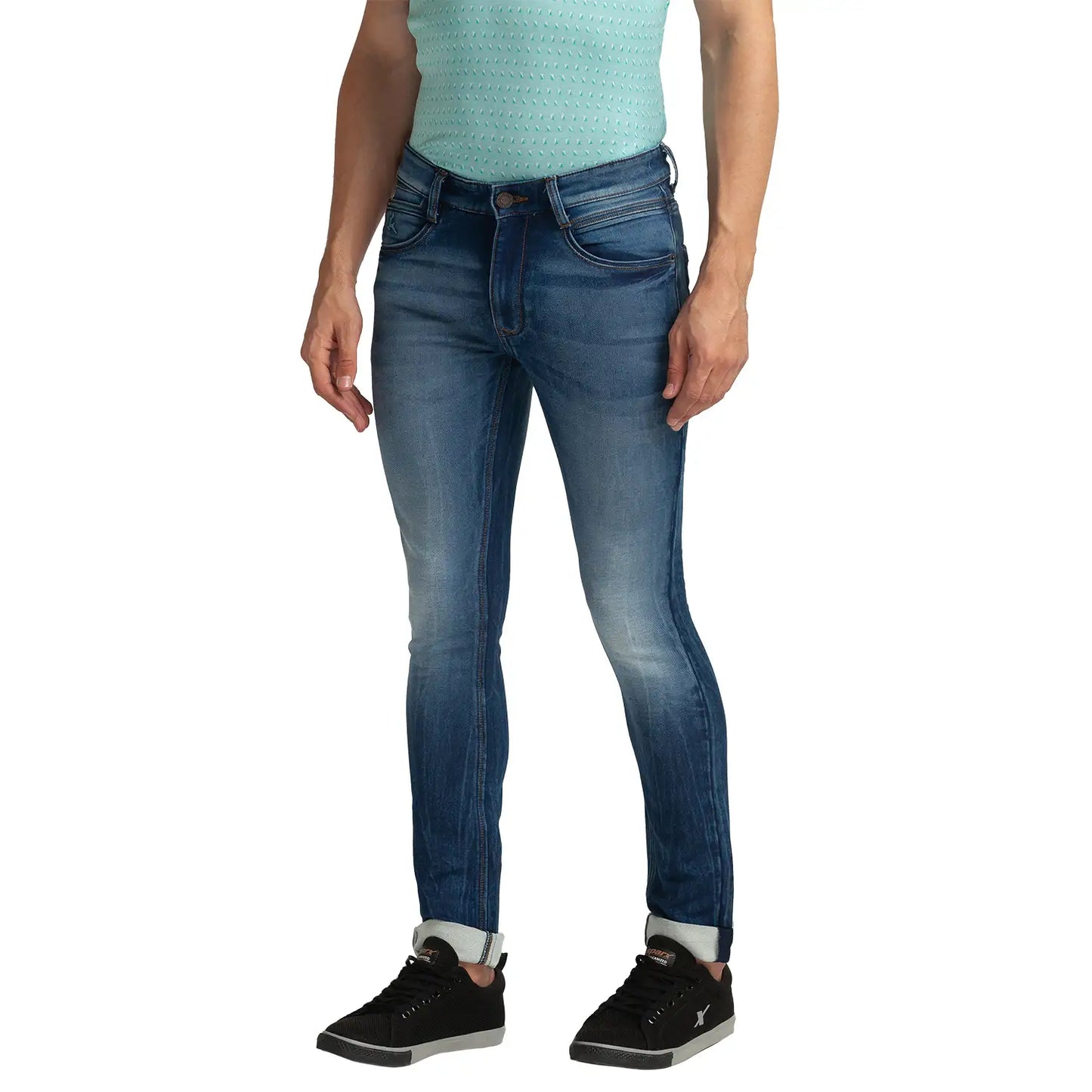 Men Slim Fit Medium Blue Jeans
