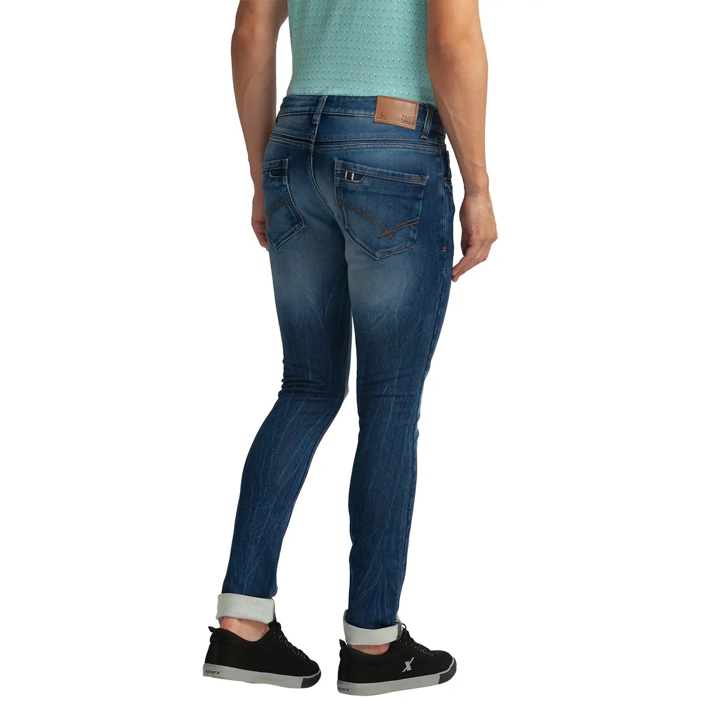 Men Slim Fit Medium Blue Jeans