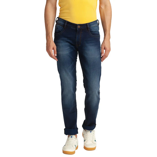 Men Tapered Fit Dark Blue Jeans