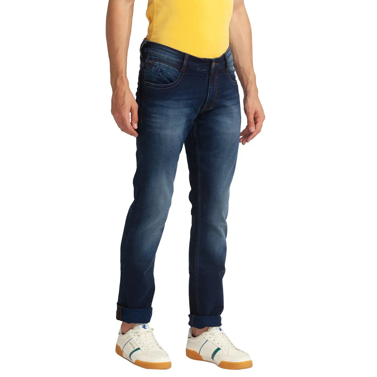 Men Tapered Fit Dark Blue Jeans