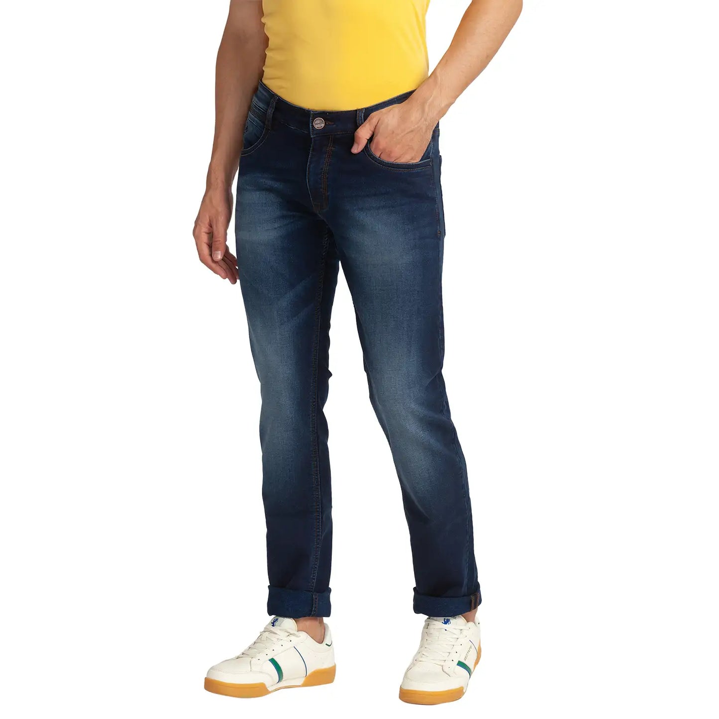 Men Tapered Fit Dark Blue Jeans
