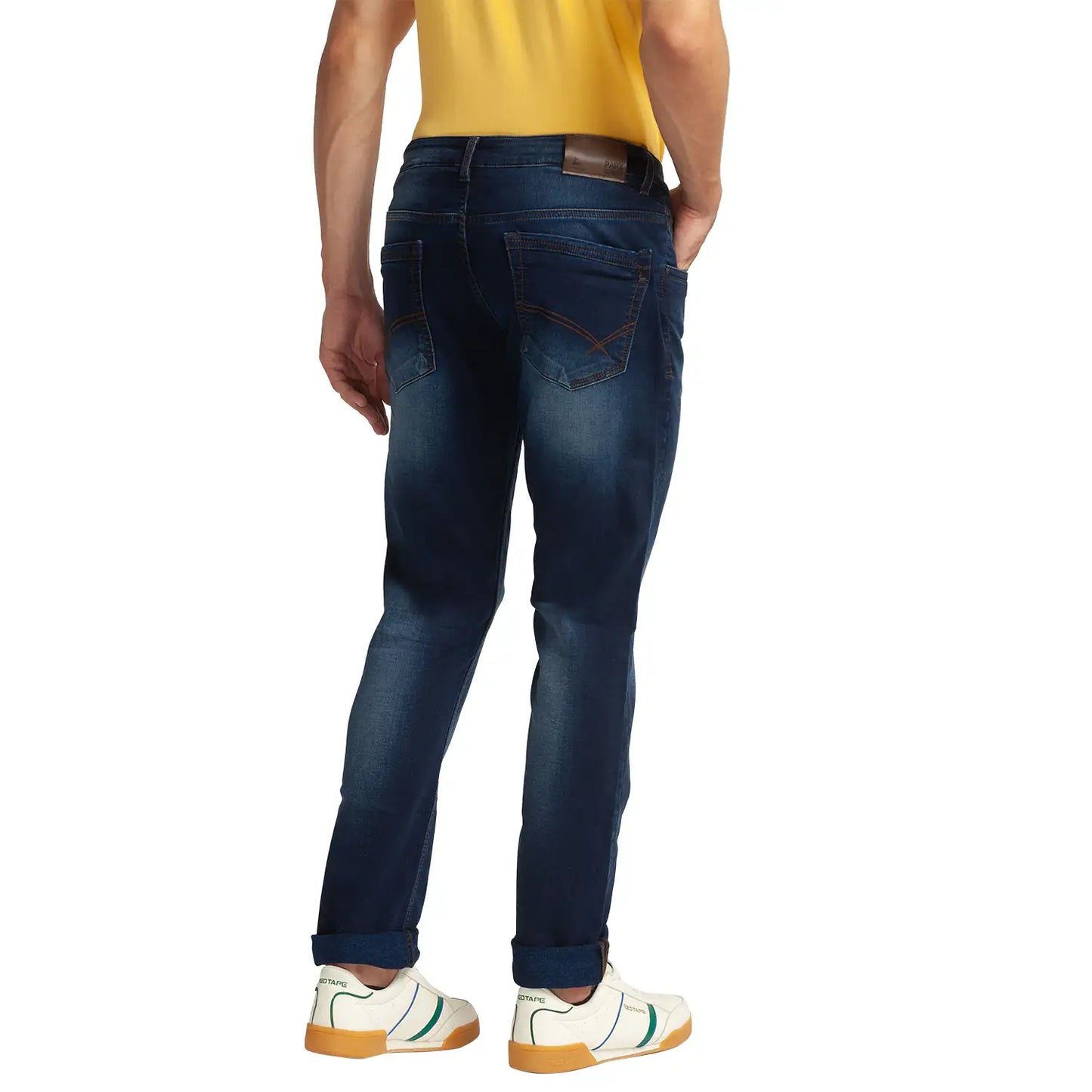 Men Tapered Fit Dark Blue Jeans