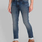 Men Blue Slim Tapered Fit Plain Cotton Blend Jeans