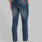 Men Blue Slim Tapered Fit Plain Cotton Blend Jeans