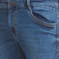 Men Tapered Fit Fancy Blue Jeans
