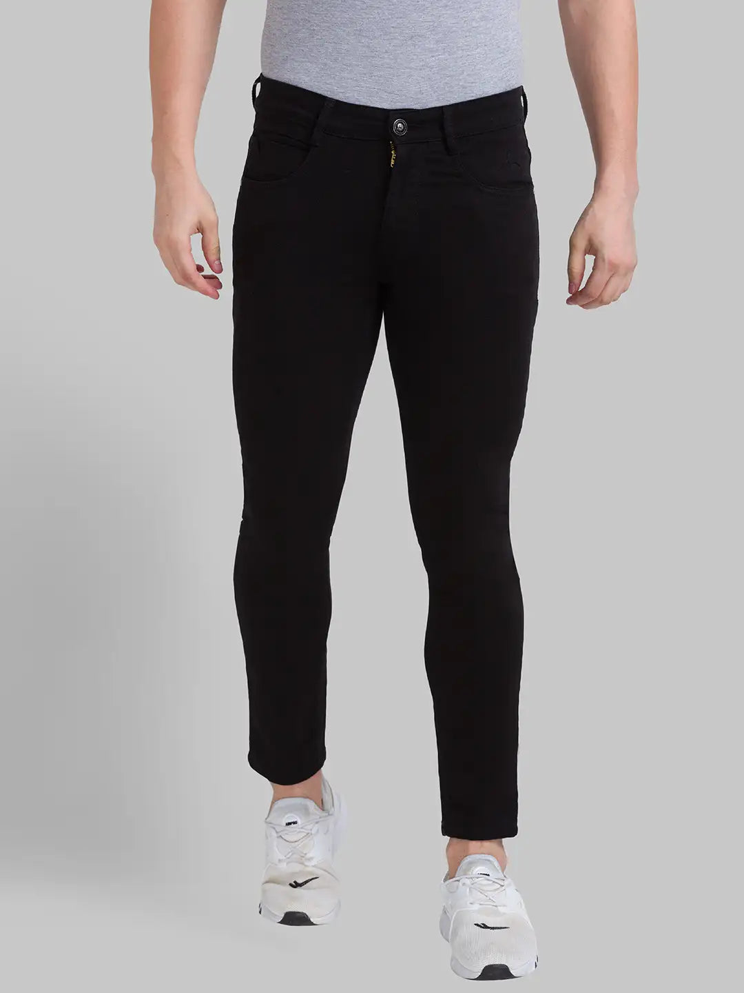Mens black cropped skinny jeans discount