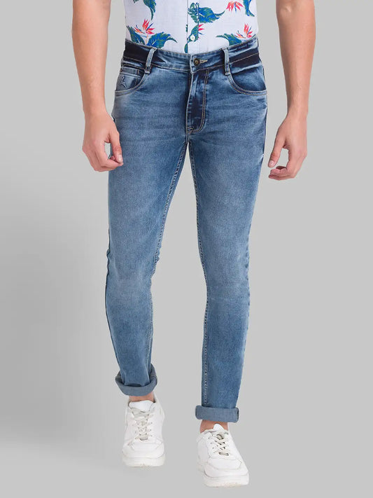 Men Tapered Fit Blue Jeans