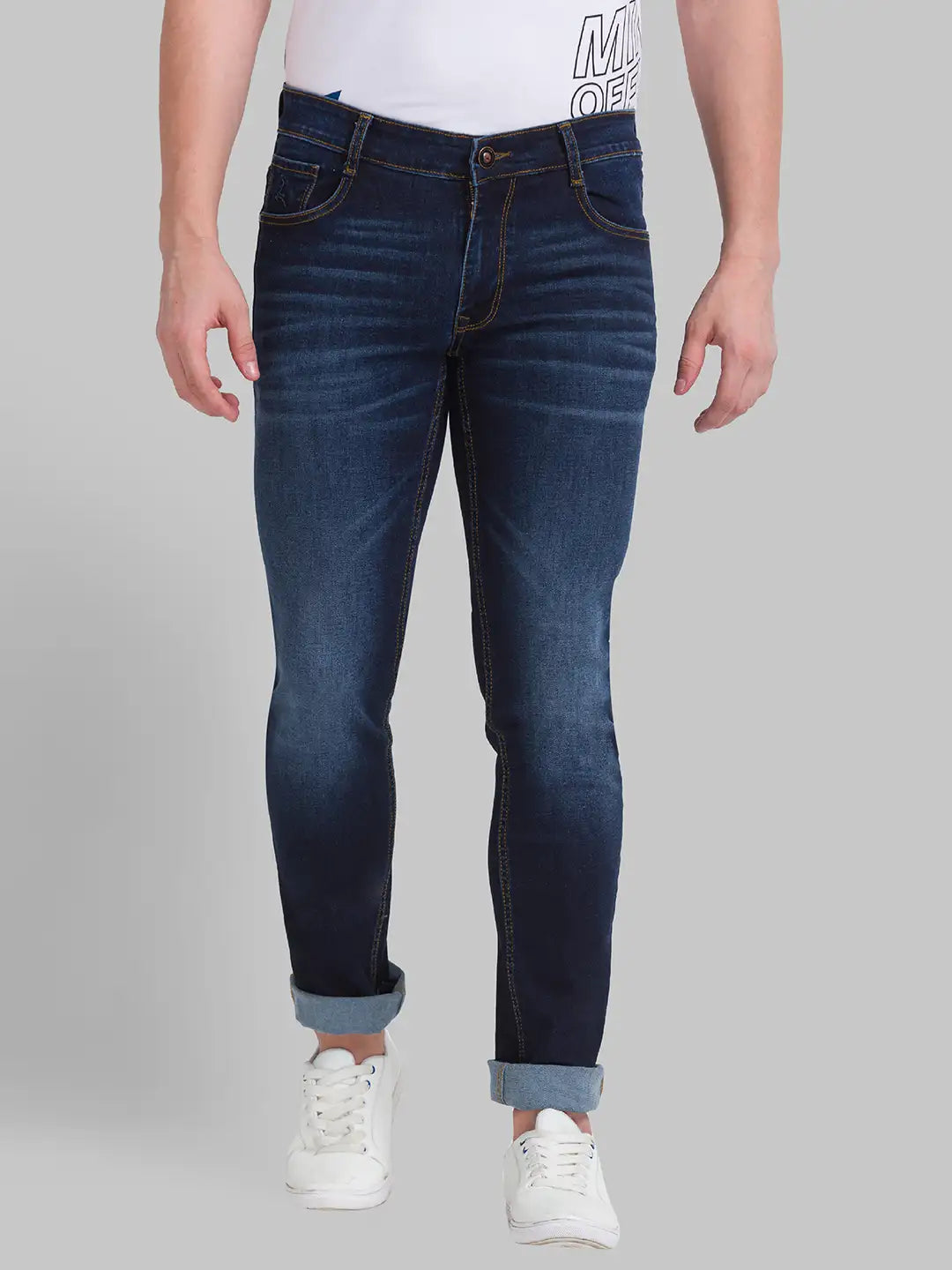 Men Tapered Fit Dark Blue Jeans