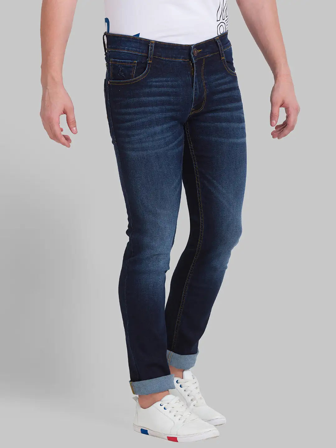 Men Tapered Fit Dark Blue Jeans