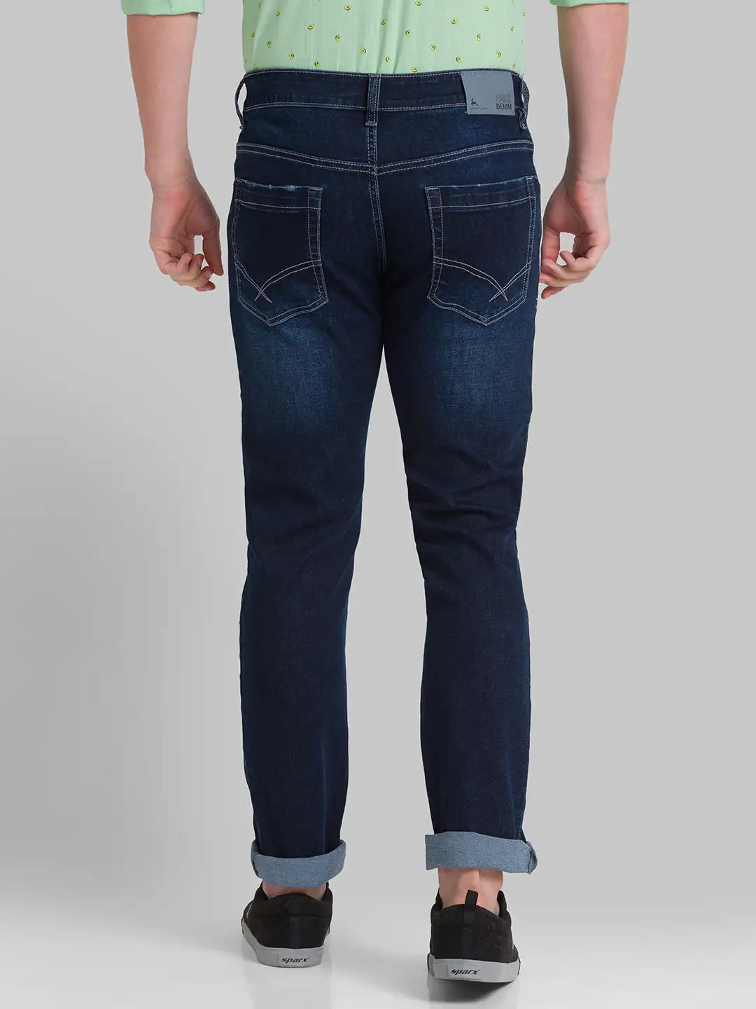 Men Slim Fit Dark Blue Jeans