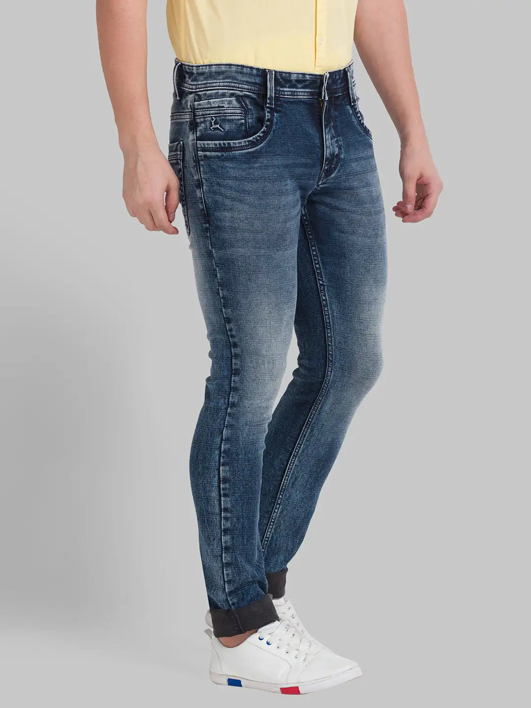 Men Skinny Fit Fancy Blue Jeans