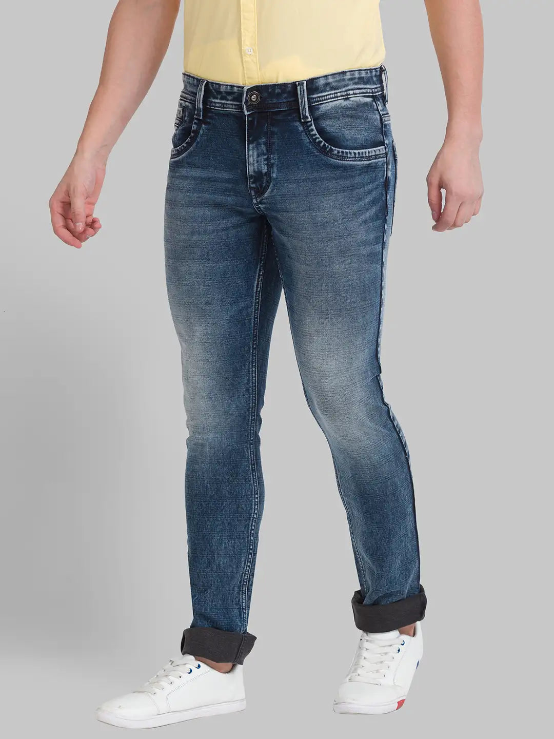 Men Skinny Fit Fancy Blue Jeans