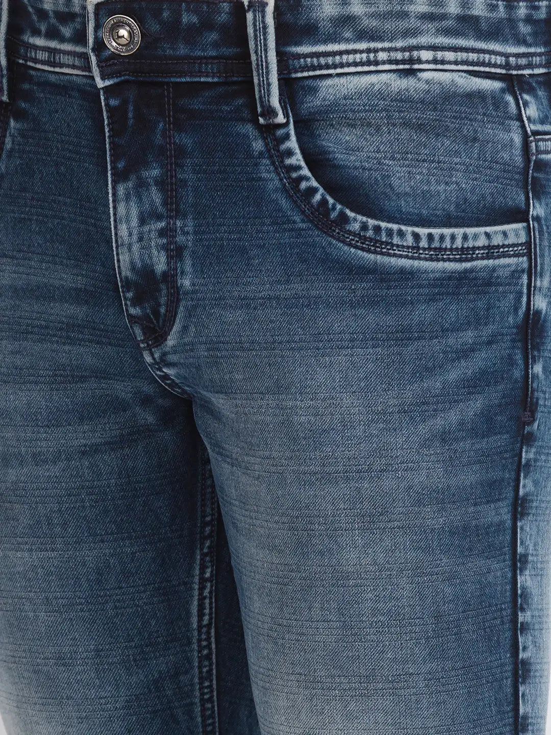 Men Skinny Fit Fancy Blue Jeans