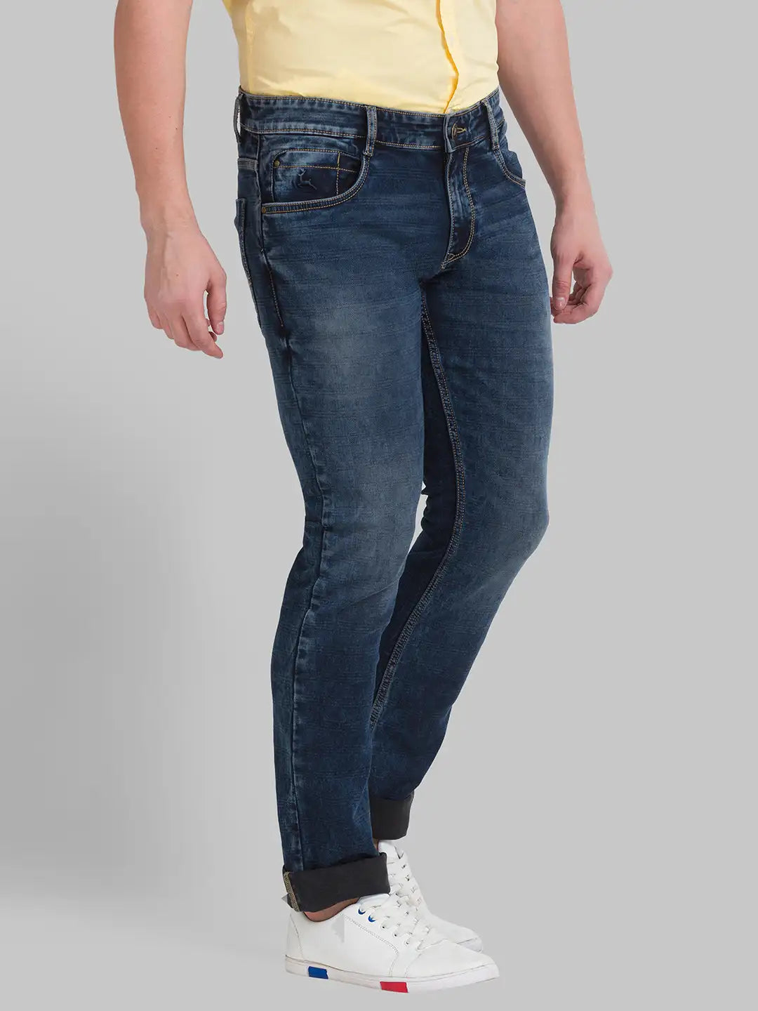 Men Skinny Fit Medium Blue Jeans