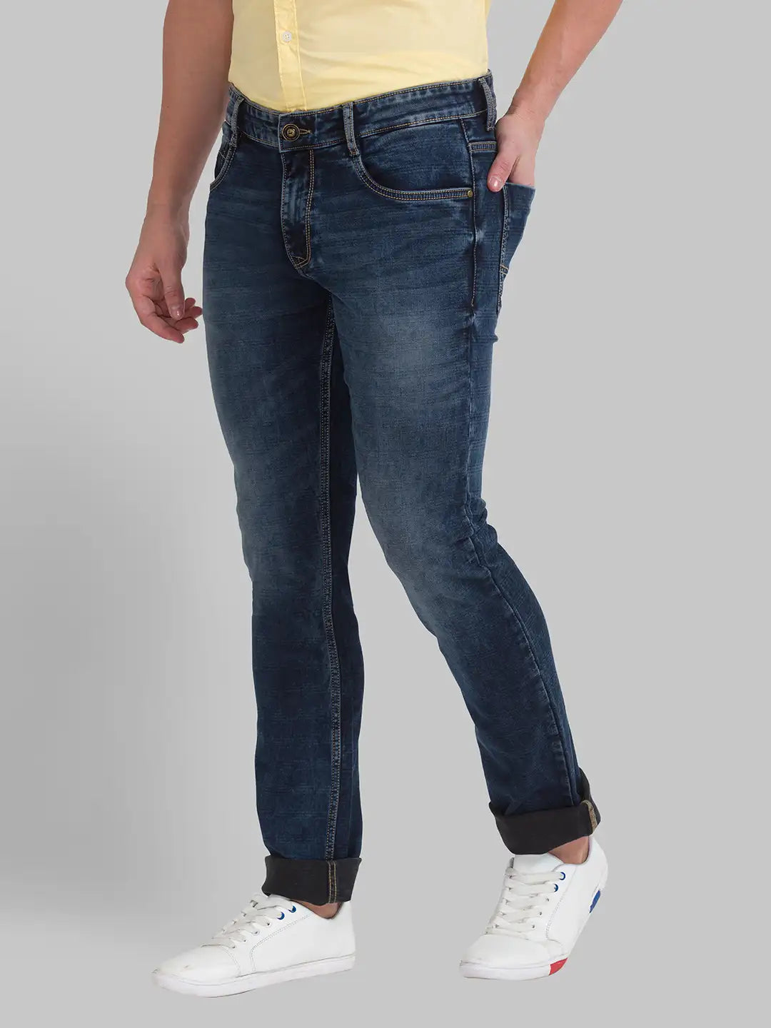 Men Skinny Fit Medium Blue Jeans