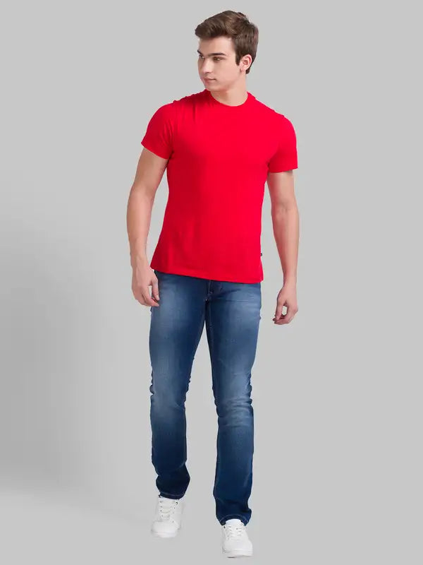 Men Slim Tapered Fit Blue Jeans