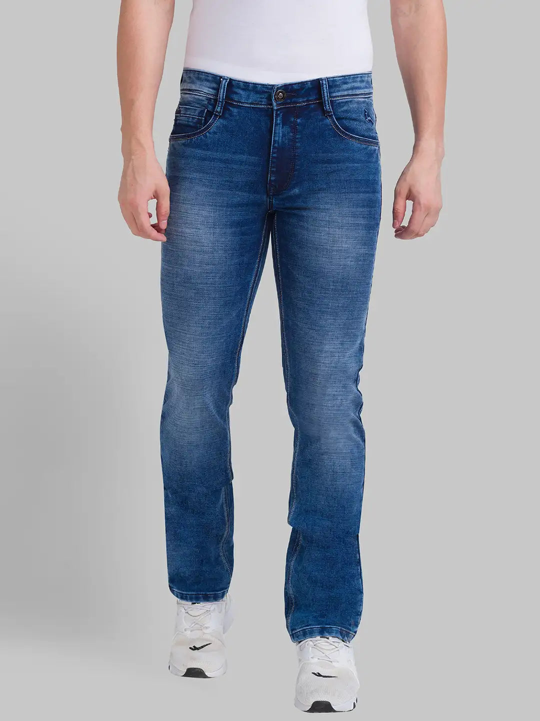 Men Slim Fit Dark Blue Jeans
