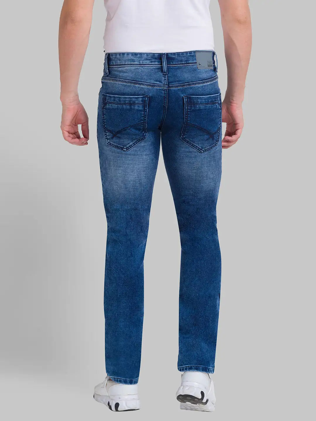 Men Slim Fit Dark Blue Jeans