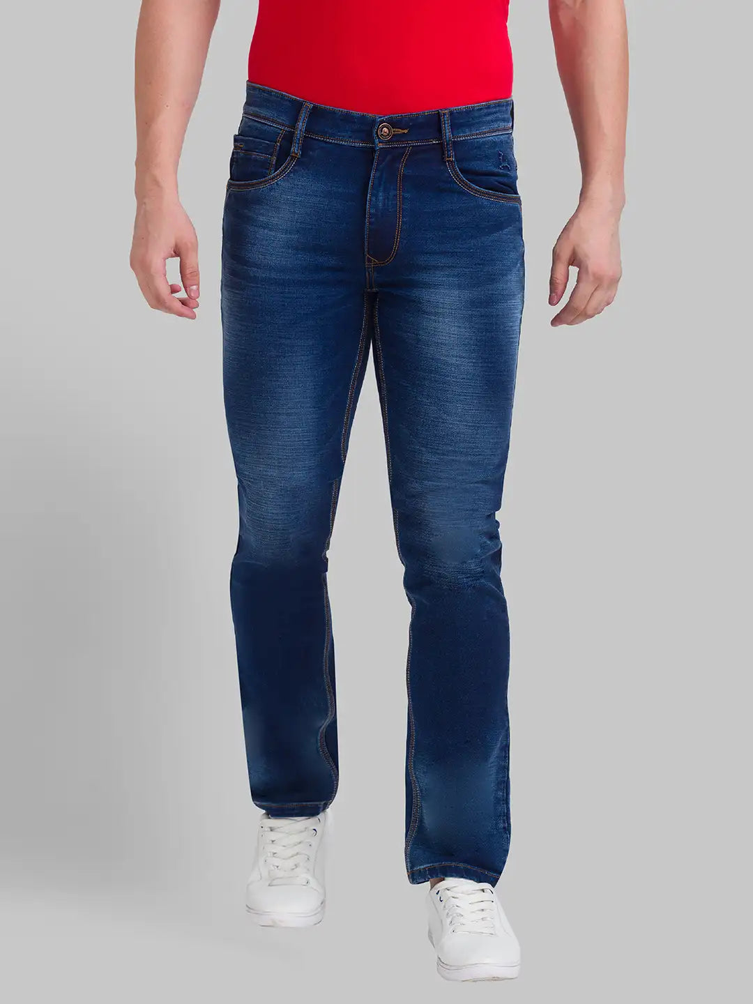 Men Slim Fit Dark Grey Jeans
