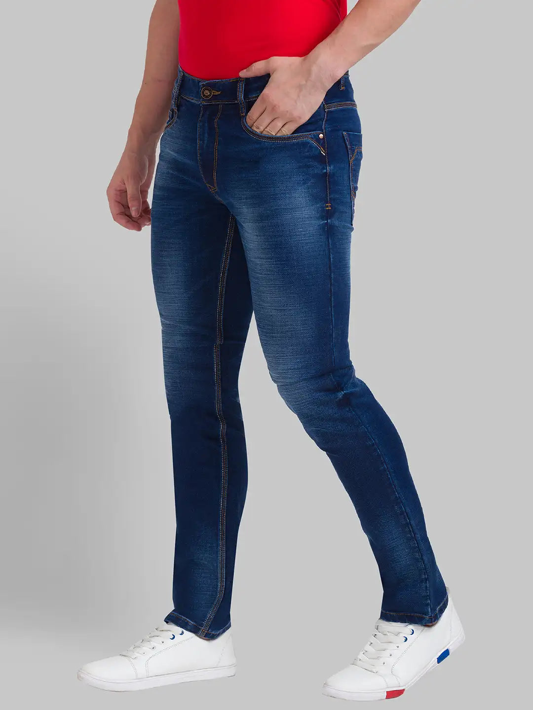 Men Slim Fit Dark Grey Jeans