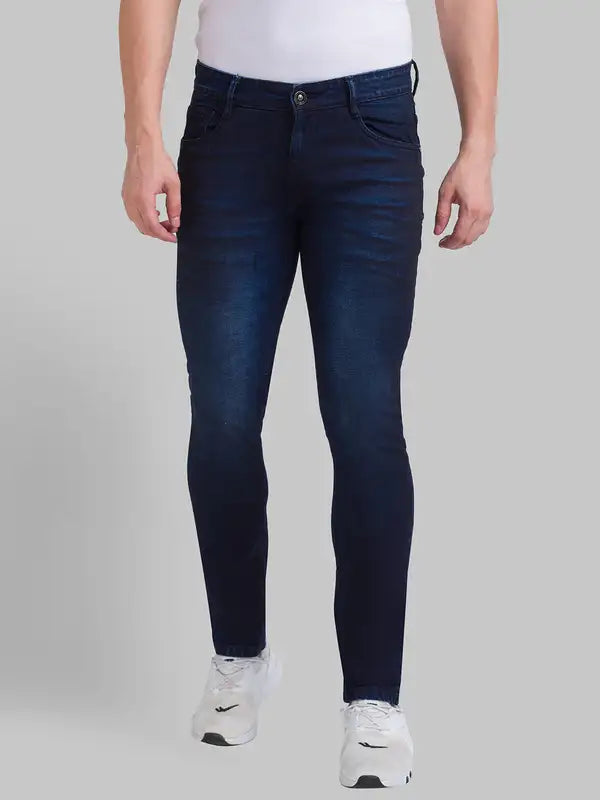 Men Slim Tapered Fit Grey Jeans