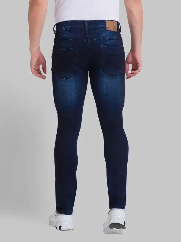 Men Slim Tapered Fit Grey Jeans