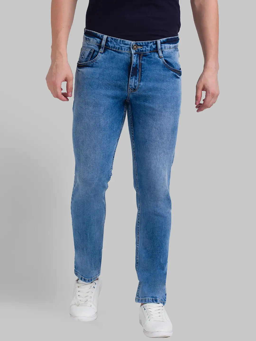 Men Tapered Fit Blue Jeans