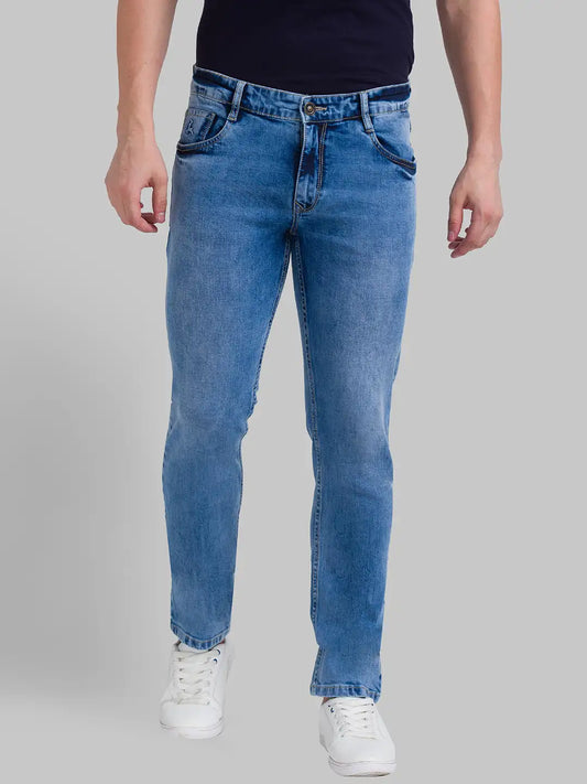 Men Tapered Fit Blue Jeans