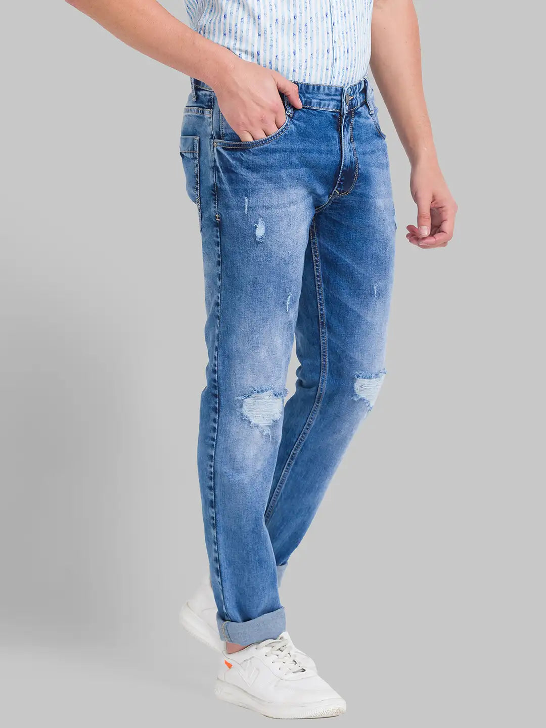 Men Tapered Fit Grey Jeans